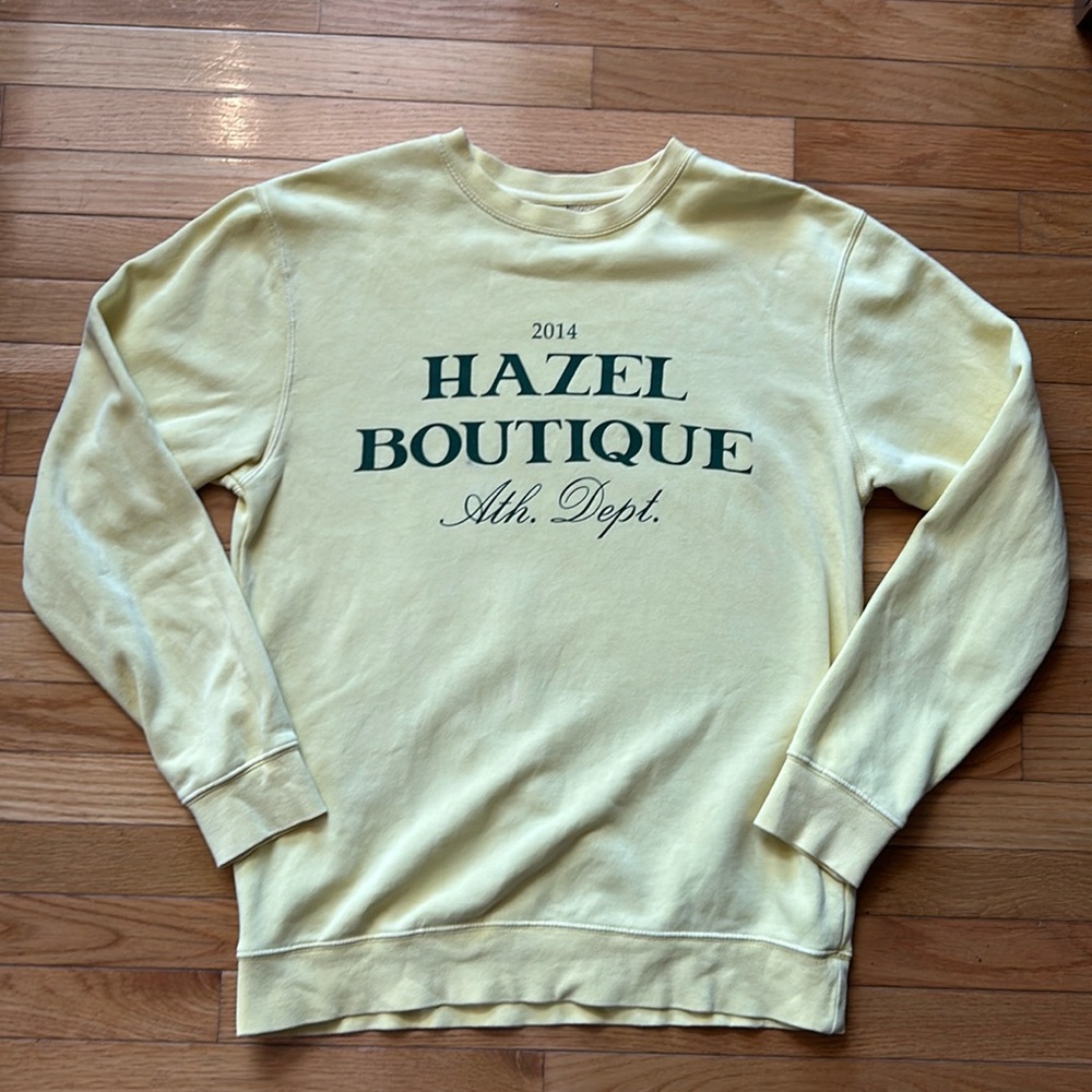 Hazel Boutique Athletic Department Yellow Crewneck Size Medium